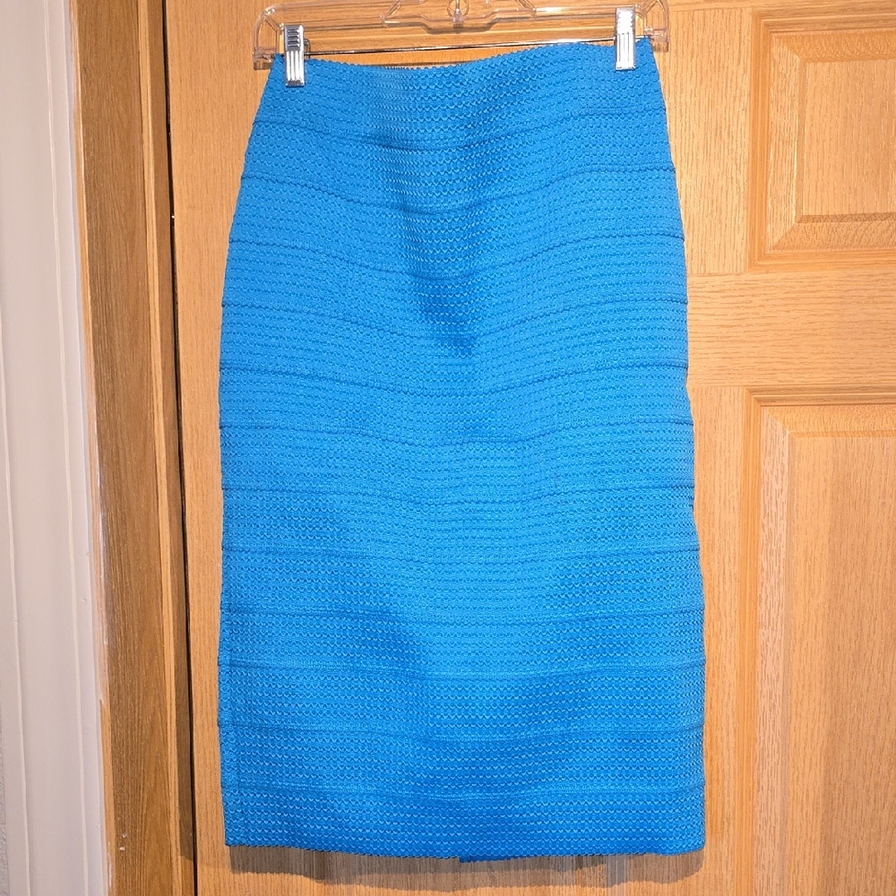 New York & Company Bright Blue Knit Pencil Skirt